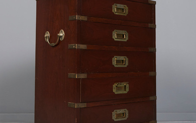 chest of drawers/cabinet, mahogany, metal.