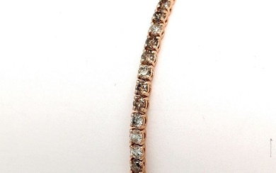 ***no reserve price* Pink gold - Tennis bracelet - 3.70 ct Diamond