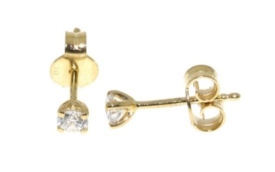 orecchini punto luce con diamanti naturali 0,25 ct - 18 kt. Yellow gold - Earrings - 0.25 ct Diamond