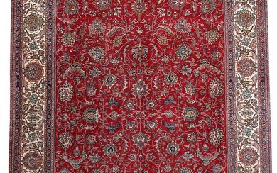 10 x 10 SQUARE Berry Red Persian Hand-knotted Tabriz Rug