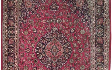 10 x 13 Red Persian Semi-Antique Tabriz Rug