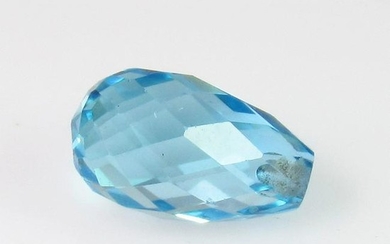 3.44 Ct Genuine Swiss Blue Topaz Drilled Pear Drop