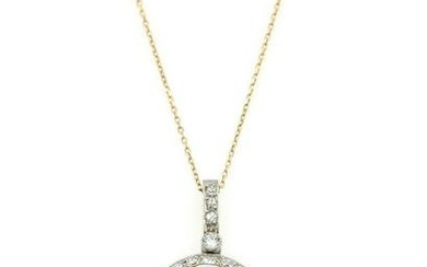 14K Yellow Gold Opal & Diamond Pendant Necklace