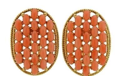 14k Gold Coral Earrings