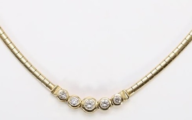 14k YG Diamond Omega Necklace