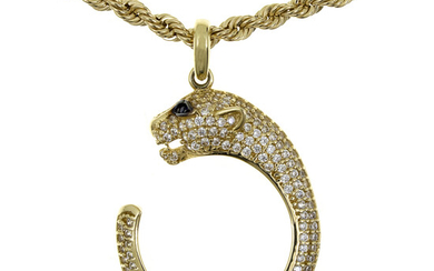 14k Yellow Gold Tiger Necklace.