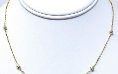 14kt Yellow Gold Chain w Diamond Accents