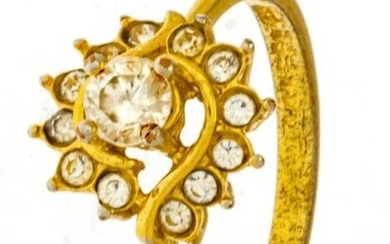 14KT Yellow Gold & Diamond Ring, Size: 6, 1G