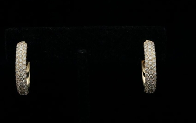 1.50ctw SI1-SI2/G-H Diamond 14K 0.80" Hoop Earrings
