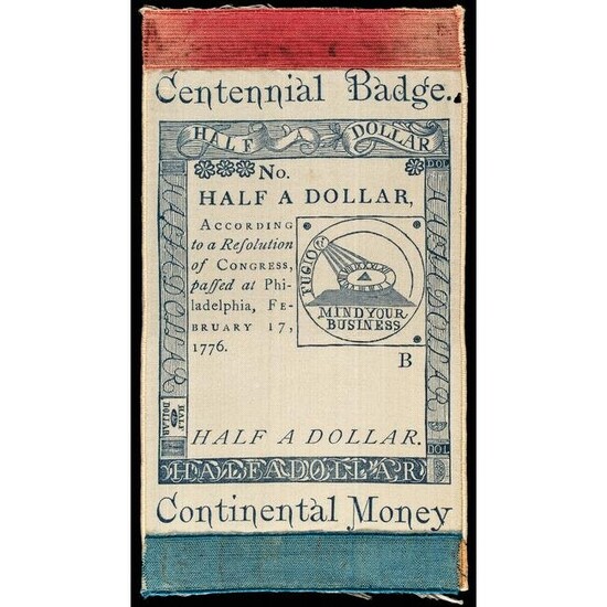 1876 Centennial CONTINENTAL MONEY / FUGIO Badge