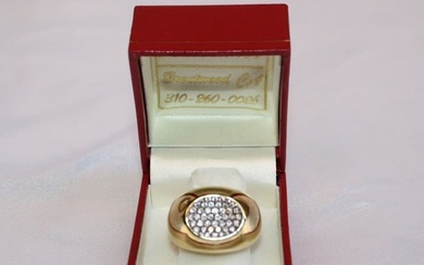 18K GOLD FRENCH COGNAC DIAMOND RING SIZE 7.25