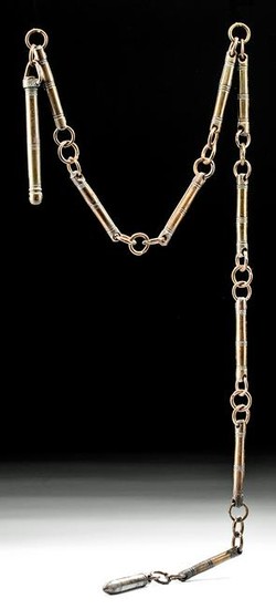 19th C. Japanese Brass Chain Whip Weapon / Kusari-Fundo