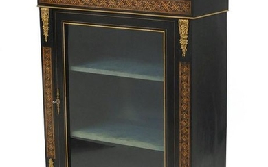 19th century French ebonised pier cabinet with