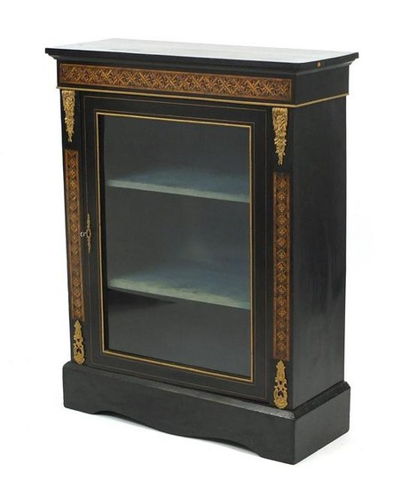 19th century French ebonised pier cabinet with