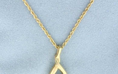 1ct Solitaire Diamond Necklace in 14k Yellow Gold
