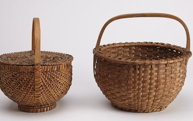 2 Fine Early American Splint Baskets