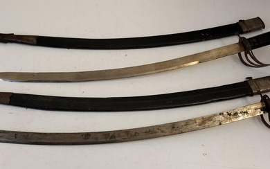 2 x French/Polish? Cavalry Sabres with Scabbard. Overall Size...