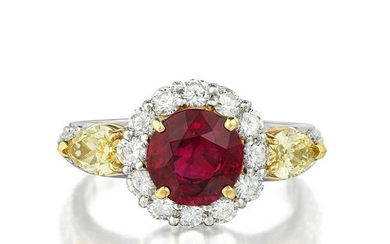 2.04-Carat Burmese Ruby and Diamond Ring