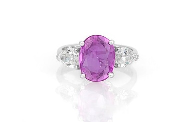 3.04 Carat Pink Sapphire & Diamond Ring