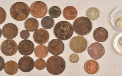 32 coins including 3 silver coins 1620-1900