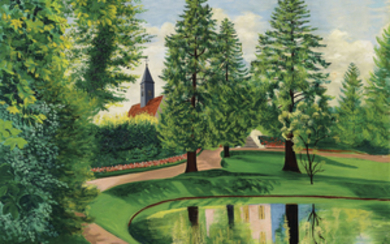 Moïse Kisling (1891-1953), Le parc et le bassin du château de Gressy