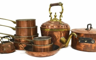 (10) COLLECTION OF FRENCH COPPER KITCHEN ITEMS