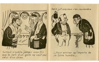 A serial antisemitic caricature about the 'Jewish crook' arriving in France, around the 1930s, is rare