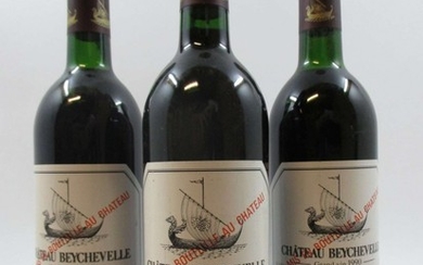 7 bouteilles CHÂTEAU BEYCHEVELLE 1990 4è GC Saint Julien (4 base goulot