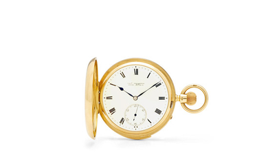 Chas. Frodsham, A fine 18K gold hunter cased minute repeating watch with free sprung lever escapement
