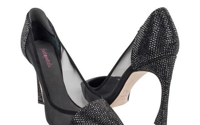 Christian Dior Shoe Black Diamante Beaded and Mesh Pump