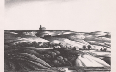 Edward Arthur Wilson Lithograph [Landscape, Farm]