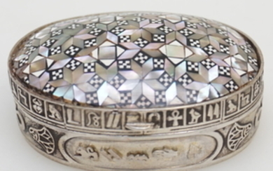 EGYPTIAN 800 SILVER MOP INLAID BOX