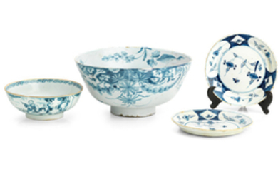Four pieces of English Delftware