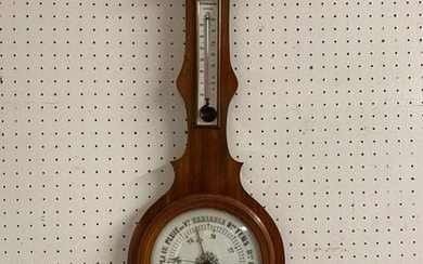 French Carved Victorian Banjo Barometer
