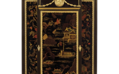 A FRENCH ORMOLU-MOUNTED AND BRASS-INLAID EBONY, EBONIZED, AND GILT-DECORATED JAPANESE LACQUER SIDE CABINET, BY CHARLES-GUILLAUME WINCKELSEN, PARIS, THIRD-QUARTER 19TH CENTURY, THE LACQUER 19TH CENTURY