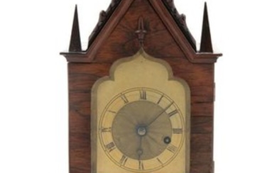 A Gothic Revival Brass Mounted Mantel Clock LA