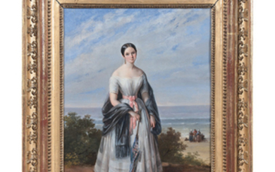 Hortense HAUDEBOURT LESCOT (Paris 1784-1845) Portrait de la comtesse d'Espinay...
