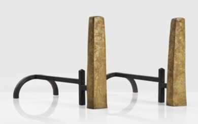 AN IMPORTANT AND RARE PAIR OF ANDIRONS, Alberto Giacometti