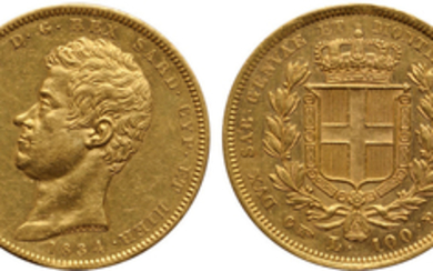 Italian States, Sardinia, Carlo Alberto, 100 Lire, 1834-P