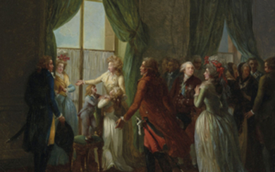 JEAN-FRÉDÉRIC SCHALL (STRASBOURG 1752 - PARIS 1825), Le Général La Fayette et la Garde nationale avertissant le Roi Louis XVI et la Reine Marie-Antoinette à Versailles le 6 octobre 1789