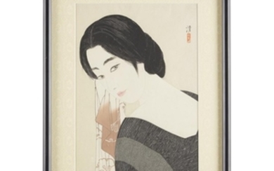 KIYOSHI KOBAYAKAWA (1898-1948) 1933 AFTER THE BATH Woodblock print...