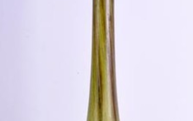 A LARGE ART NOUVEAU DAUM NANCY GREEN GLASS VASE. 38 cm