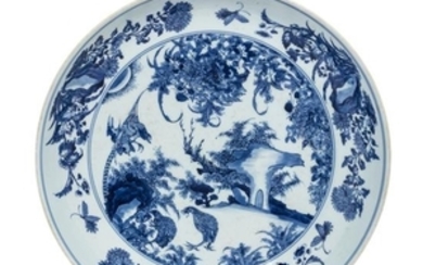 A Large Blue and White Porcelain Charger