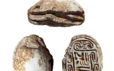 Large Egyptian steatite scarab, 2nd Intermediate Period