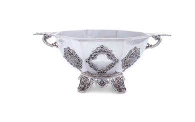 A LARGE AND HEAVY IRISH CELTIC REVIVAL SILVER MONTEITH BOWL