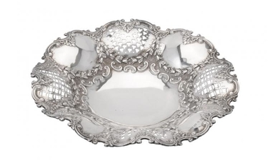 A late Victorian silver shaped circular dish by Elkington & Co.