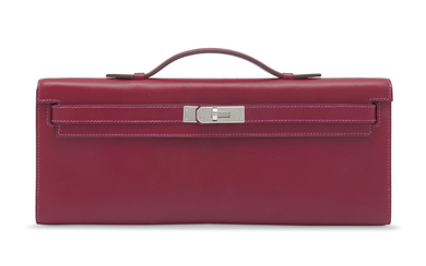 A LIMITED EDITION RUBIS & ROSE TYRIEN TADELAKT LEATHER KELLY CUT WITH PALLADIUM HARDWARE, HERMÈS, 2010