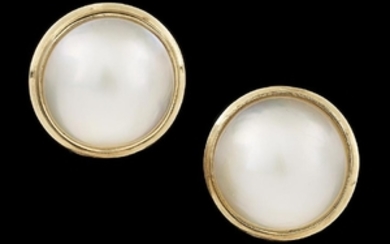 Pair of Mabe Pearl Ear Clips
