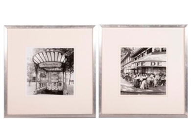 A pair of photographs of Paris street scenes.