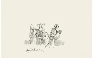 Quentin Blake (b. 1932), The infant Quasimodo carried by a priest